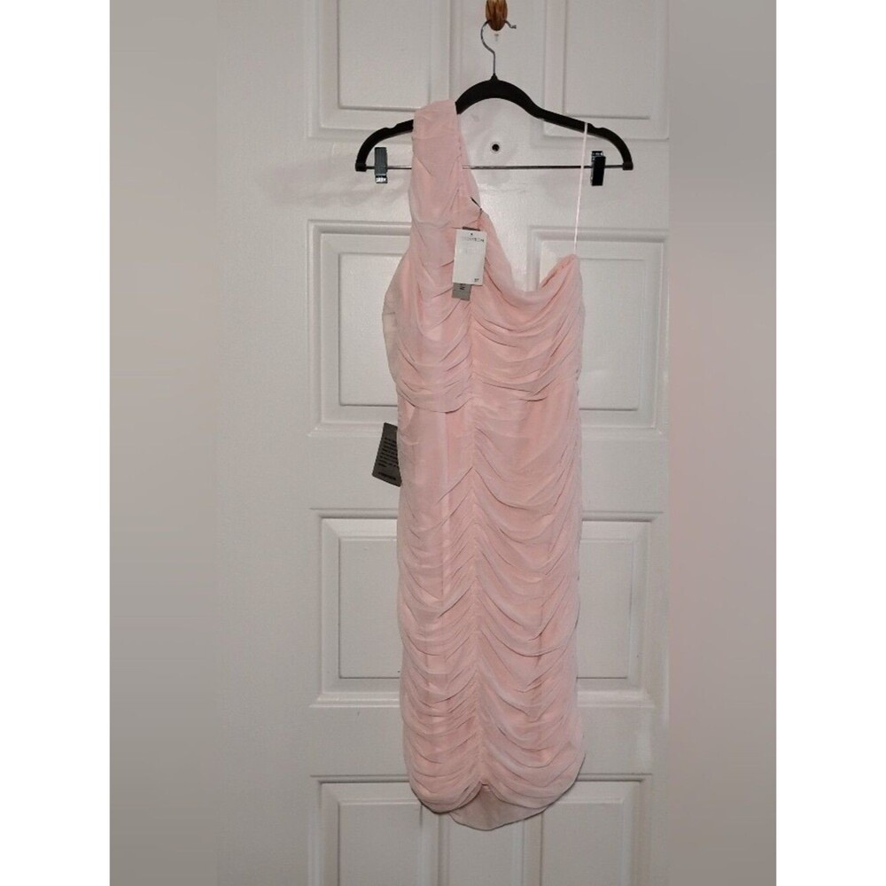 Nordstrom Plus Size 1X Blush Pink One-Shoulder Ruched Dress